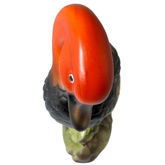 Duck Wales Redhead Ceramic Red Orange Black Green Japan Vintage - Picture 4 of 8